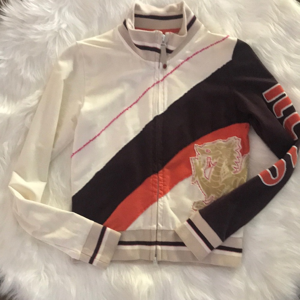 Kejo Zip Front Sweatshirt With Patchwork - image 1